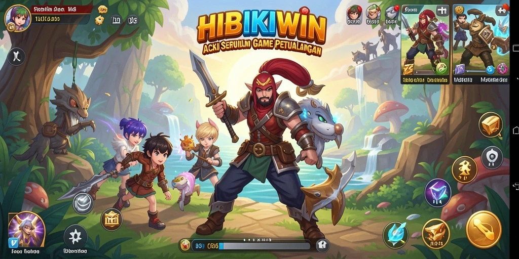 Tangkapan layar gameplay HIBIKIWIN menampilkan aksi mendebarkan di setiap level.