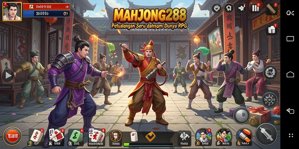 Tangkapan layar utama MAHJONG288 menampilkan seru dan dinamisnya gameplay RPG.