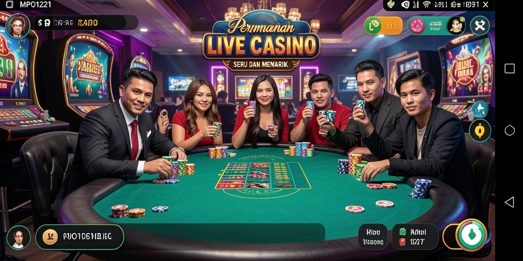 Tampilan gameplay Live Casino yang mendebarkan dan interaktif.