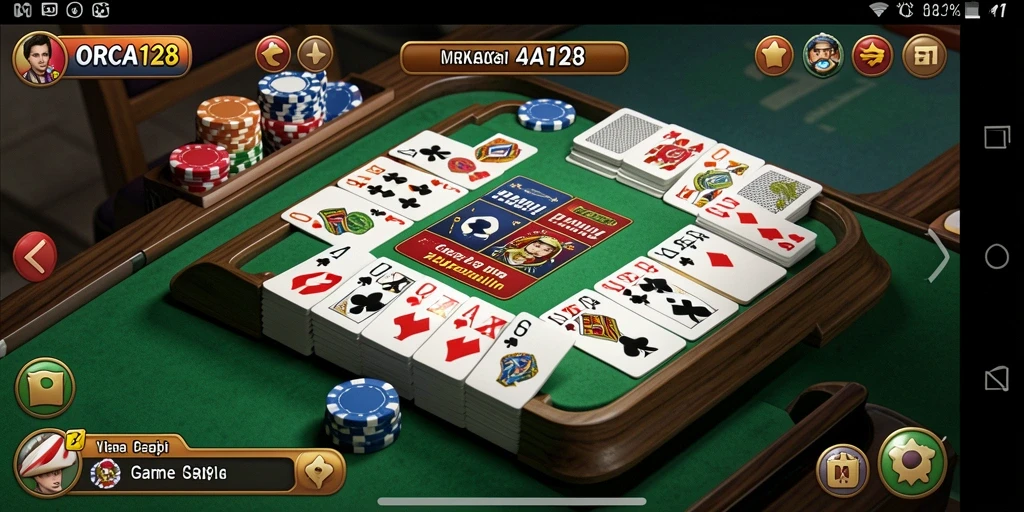 Screenshot menunjukkan gameplay seru ORCA128 dalam permainan Gaple.