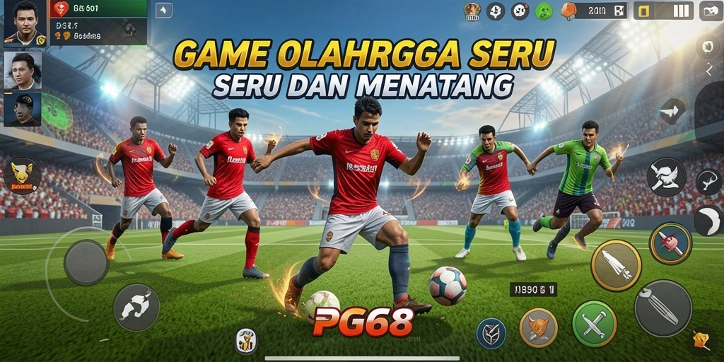 Screenshot PGG68 menunjukkan aksi seru dalam permainan olahraga.