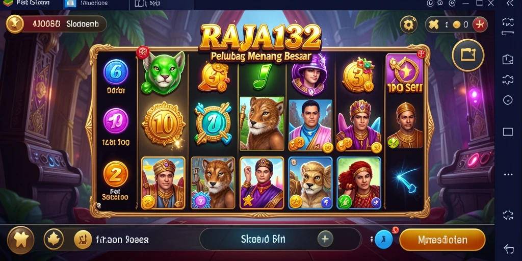 Tampilan menarik dari gameplay Slot RAJA132 yang penuh warna.