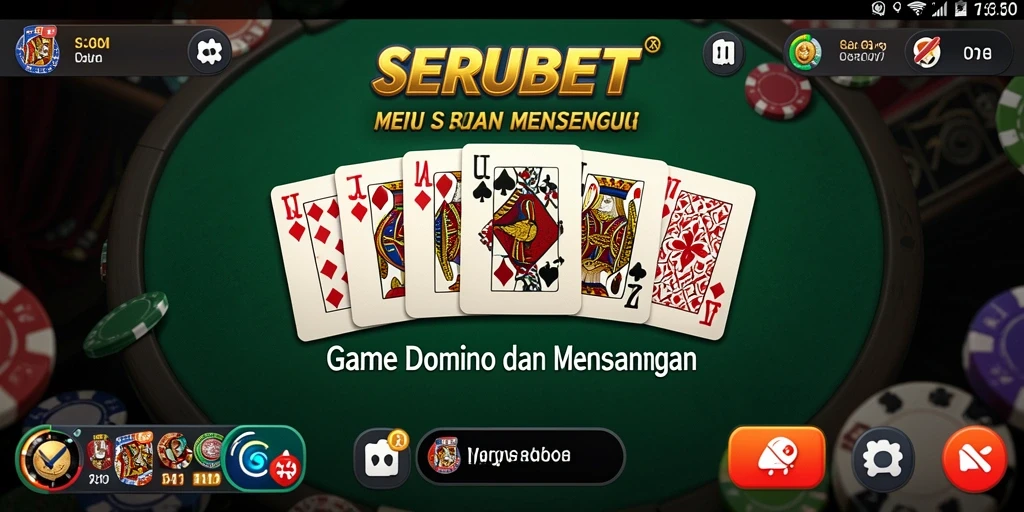 Screenshot gameplay SERUBET menunjukkan keseruan permainan Domino.