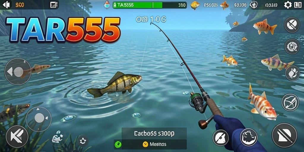 Gameplay TAR555 yang mendebarkan saat memancing ikan besar.